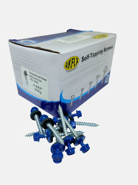 SCREW IND. 2" 10G BLUE METAL-WOOD AKFLX 950G/150PCS BOX