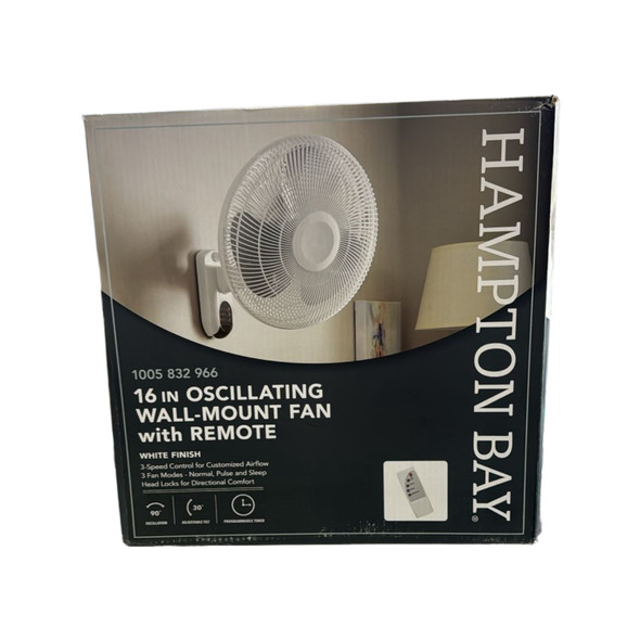 FAN 16" WALL HAMPTON BAY 1005 832 966 WITH REMOTE