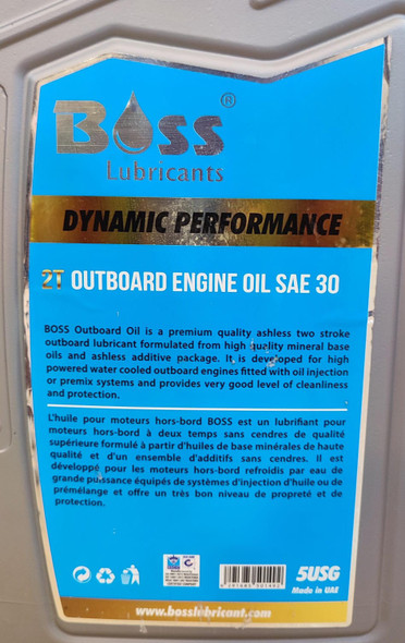OIL BOSS OUTBOARD ENGINE 2 STROKE TEMPS  SAE 30 NMMA TC-W3 DYNAMIC PERFORMANCE 5USG 20L OIL BOSS OUTBOARD ENGINE 2 STROKE TEMPS  SAE 30 NMMA TC-W3 DYNAMIC PERFORMANCE 5USG 20L