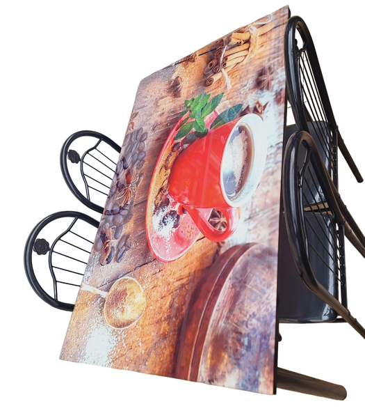 GLASS DINING TABLE F36 WITH 4 CHAIR SET