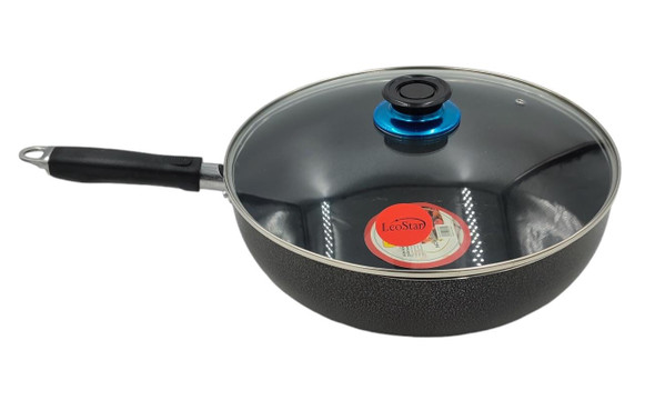 FRYING PAN WOK LEOSTAR 76228072 WITH GLASS LID 32CM FRYING PAN WOK LEOSTAR 76228072 WITH GLASS LID 32CM