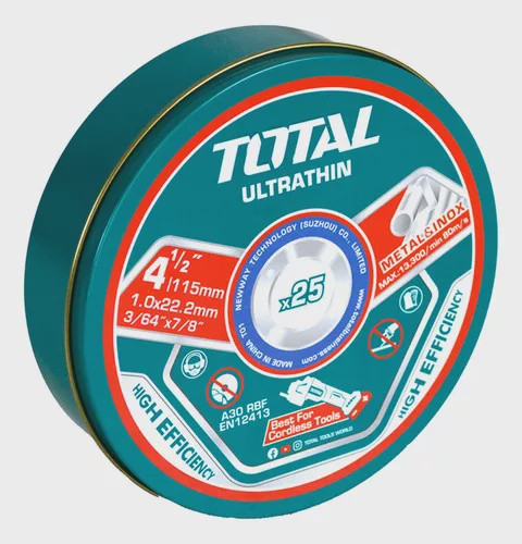 DISC 4 1/2" X 3/64" X 7/8" 25PCS THIN TOTAL TAC11011525 ULTRATHIN