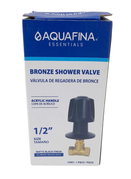 SHOWER VALVE 1/2" AQUAFINA MATTE BLACK A-5035BL SHOWER VALVE 1/2" AQUAFINA MATTE BLACK A-5035BL