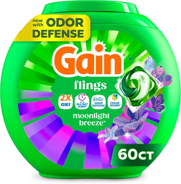 Washing Machine Detergent Gain flings Ultra Oxi 60pacs