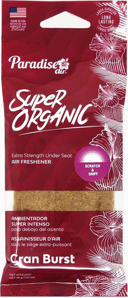 CAR AIR FRESHENER PARADISE AIR SUPER ORGANIC CRAN BURST SO-014 PINK