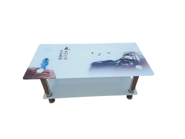 GLASS TABLE CJ-2590-Y45 WHITE