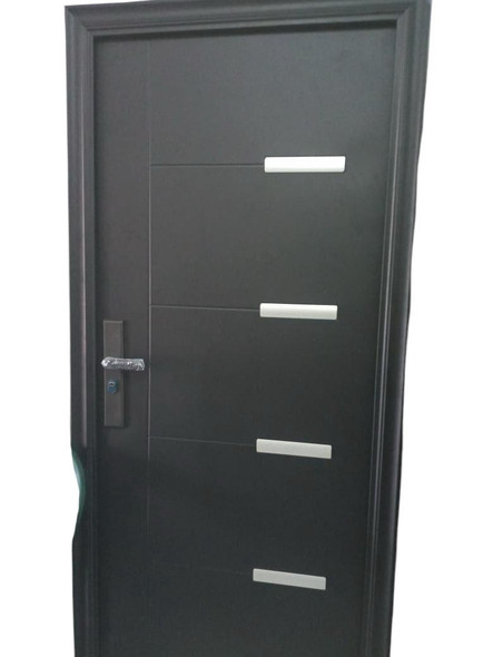 DOOR METAL SINGLE BLACK METAL STRIP #223-1 2050X960X50MM GYN-S888