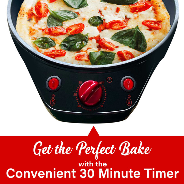 PIZZA MAKER BRENTWOOD TS-124R 12" GRILL RED