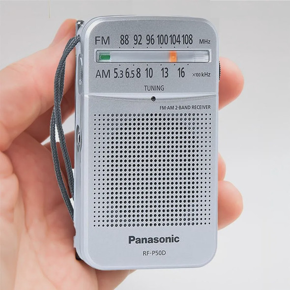 RADIO PANASONIC RF-P50D SILVER FA-AM 2-BAND RECEIVER