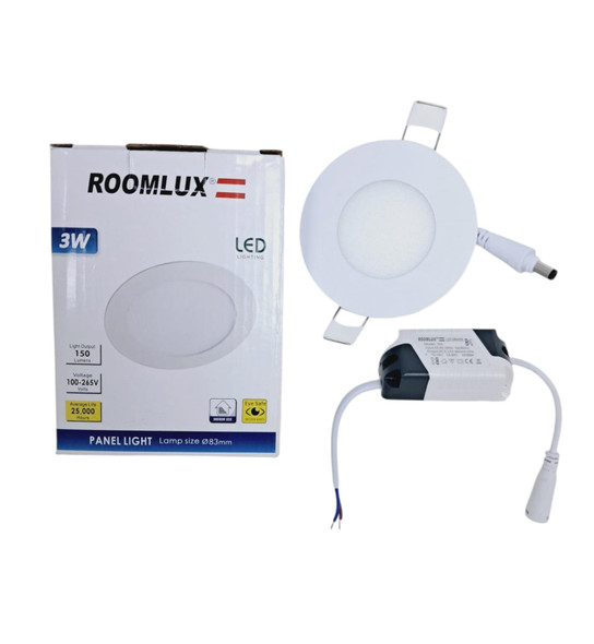 LIGHT LED PANEL ROOMLUX 3W ROUND 6500K LIGHT LED PANEL ROOMLUX 3W ROUND 6500K