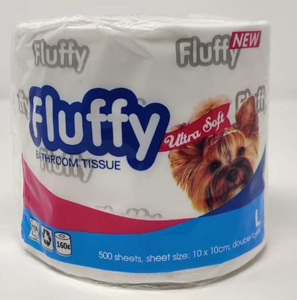 BATHROOM TISSUE FLUFFY 24PCS PACK DOUBLE LAYERS 500 SHEETS TOILET PAPER