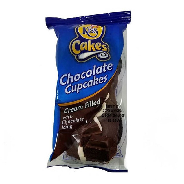 KISS CAKES CHOCOLATE CUPCAKES CREAM FILLED WITH CHOCOLATE ICING 75g