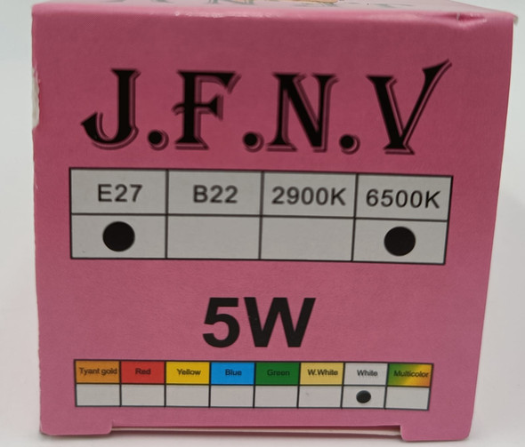 BULB LED J.F.N.V 5W 6500K 85-265V E27 BULB LED J.F.N.V 5W 6500K 85-265V E27