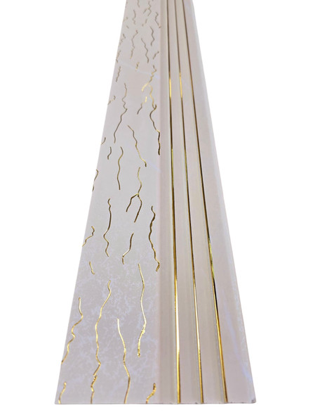 WALL PANEL WHITE WITH GOLD DESIGN PS04 120X12X2900MM