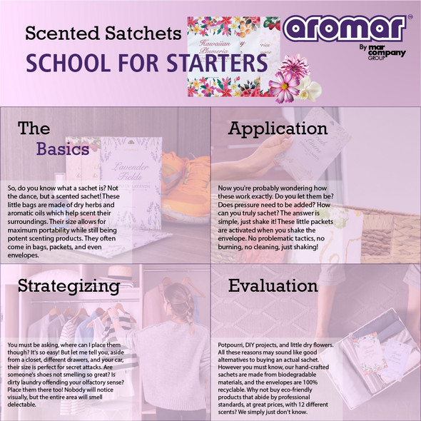 AROMAR FRAGRANCE SACHET 2PCS PACK LAVENDER FIELDS DP3315
