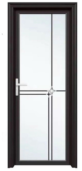 DOOR BATHROOM ALUMINUM BLACK FROSTED DECOR GLASS #20-053 210X80CM