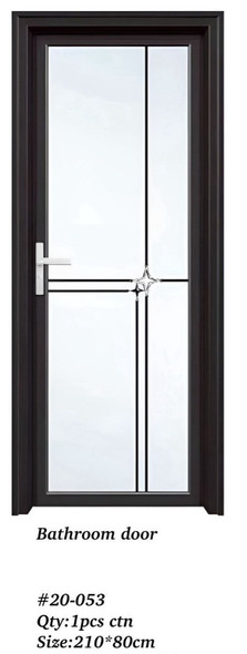 DOOR BATHROOM ALUMINUM BLACK FROSTED DECOR GLASS #20-053 210X80CM
