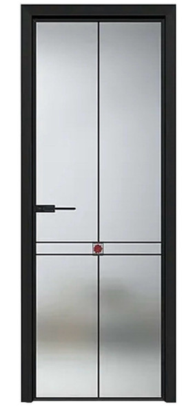 DOOR BATHROOM ALUMINUM BLACK FROSTED DECOR GLASS #ZP-8035 210X80CM