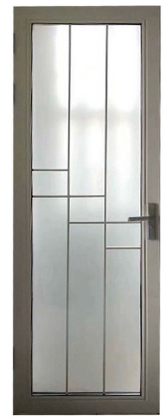DOOR BATHROOM ALUMINUM SANDY GREY FROSTED DECOR GLASS #PK-8733 210X80CM