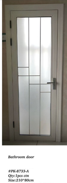 DOOR BATHROOM ALUMINUM SANDY GREY FROSTED DECOR GLASS #PK-8733 210X80CM