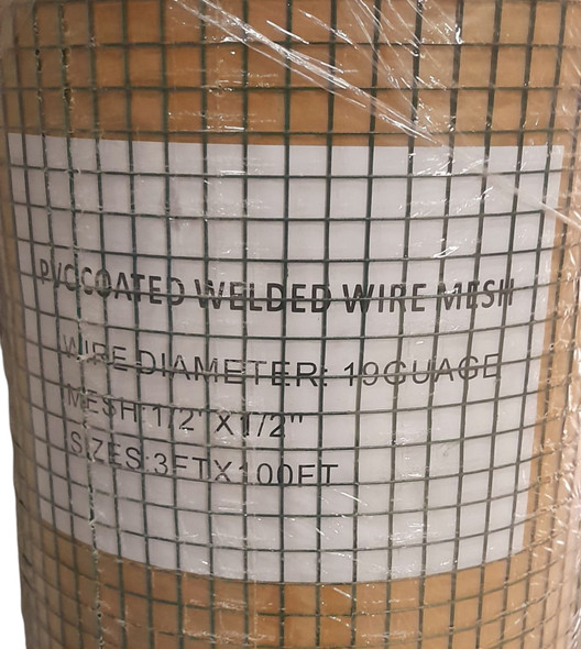 MESH 1/2" X 3FT GREEN PVC COATED 19G 100FT ROLL