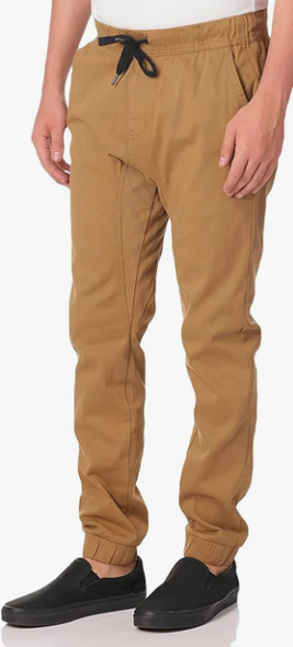Men Joggers Twill Black  / Sand Stretch WT02