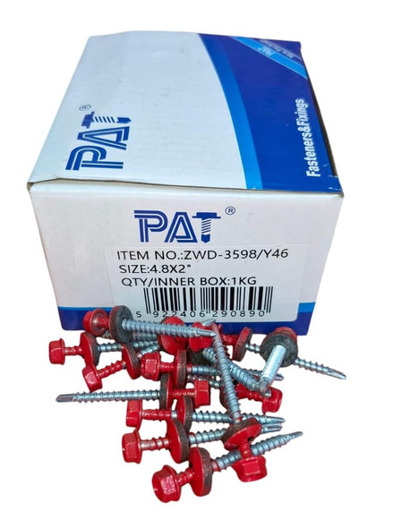 SCREW IND. 2" RED METAL-METAL 4.8X2" PAT ZWD-3598/Y46 147PCS PER BOX