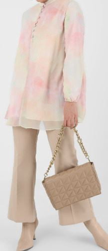 Top Tunic Plus Size Pink / Yellow