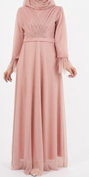 Dress Evening Sparkle Blush / Burgandy / Gold