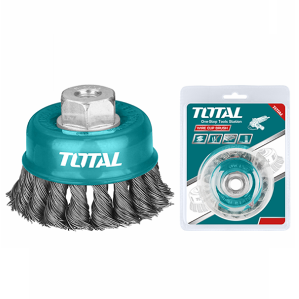 WIRE BRUSH CUP 4" TOTAL UTAC32041 100MM KNOT