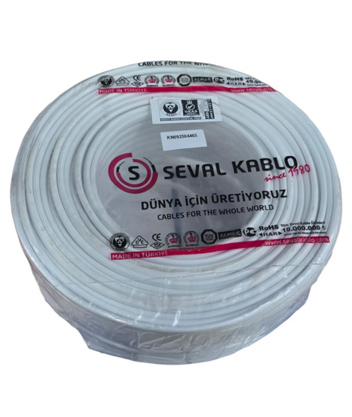 CABLE 2.5MM 2CORE FLAT WITH EARTH TURKIYE/SEVAL KABLO ROLL/TFK