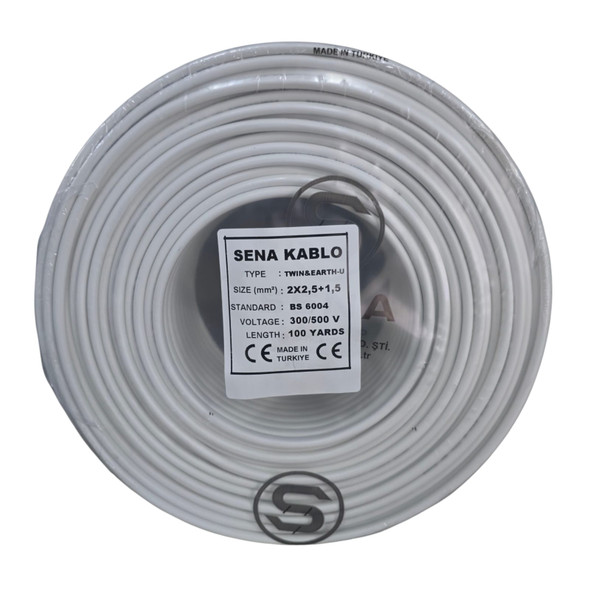 CABLE 2.5MM 2CORE FLAT WITH EARTH TURKIYE/SEVAL KABLO/TFK ROLL