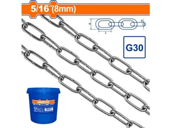 CHAIN 5/16" 8MM SILVER COLOR WADFOW WTLT1B08 SOLD BY FT