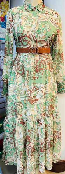 Dress Lined Floral Purple / Green Dress Lined Floral Purple / Green