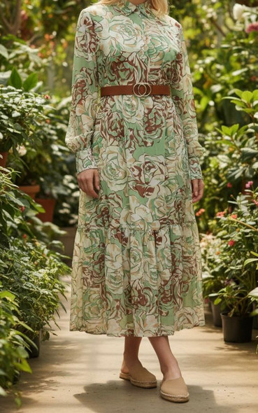 Dress Lined Floral Purple / Green