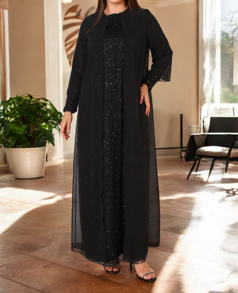 Gown Abaya Plus Occasion Black / Navy