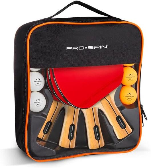 TABLE TENNIS RACKETS PRO SPIN 4-PLAYER SET