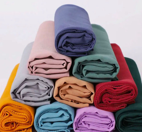 Hijab Scarf Plain Chiffon Crepe Assorted Colors Hijab Scarf Plain Chiffon Crepe Assorted Colors