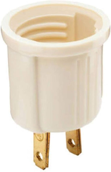 ADAPTOR 2 PIN CREAM PLUG TO BULB SOCKET SCREW AC-E27 NIPPON AMERICA E27