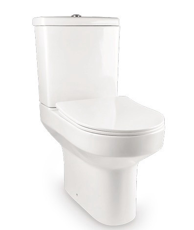 TOILET SET BISMAN P TRAP ROUND CLOSED COUPLED WHITE DUAL FLUSH ASPT4007S