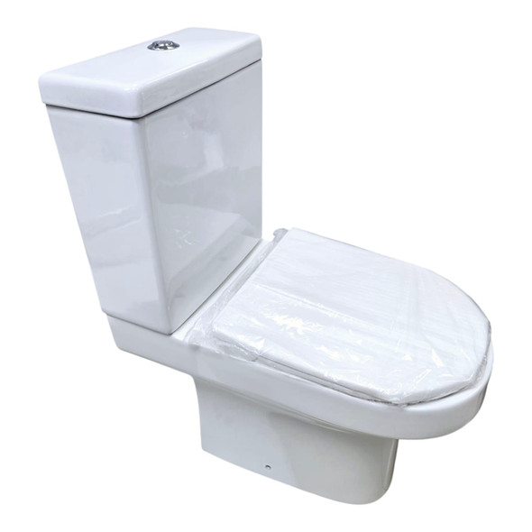 TOILET SET BISMAN P TRAP ROUND CLOSED COUPLED WHITE DUAL FLUSH ASPT4007S