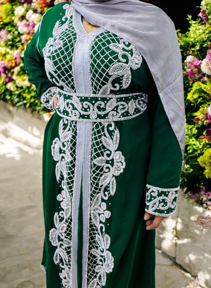 Gown Beaded Plus Size Purple / Emerald / Blue