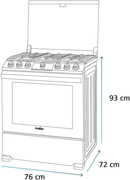 STOVE 6 BURNER MABE 30" EMH7613DATSS