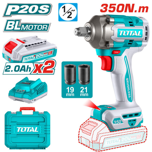 DRILL GUN TOTAL UTIWLI2035 1/2" IMPACT WRENCH 20V LITHIUM ION
