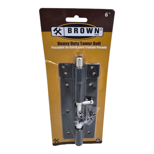 TOWER BOLT 6" BROWN USA BLACK #3010BJSC