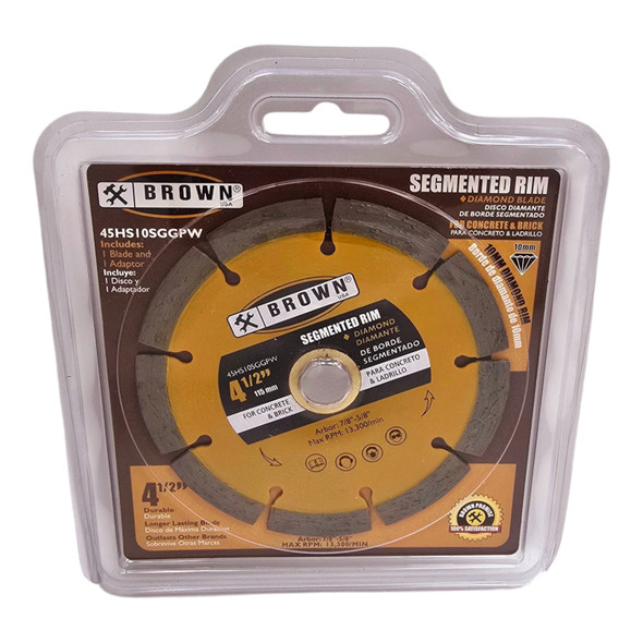 DISC 4 1/2" DIAMOND SEGMENTED BROWN USA 45HS10SGGPW