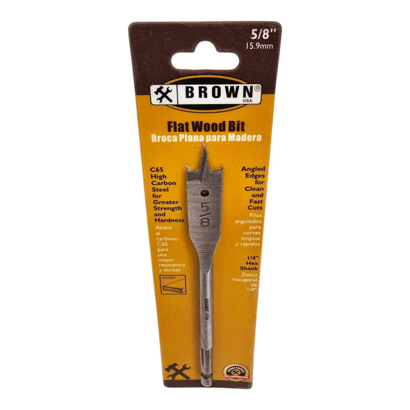 DRILL BIT FLAT WOOD 5/8" BROWN USA FWB0058