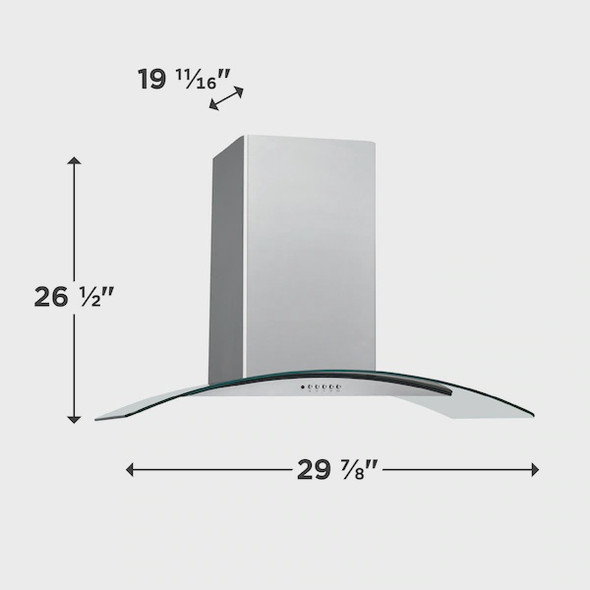 RANGE HOOD FRIGIDAIRE 30" FHWC3060LSB GLASS