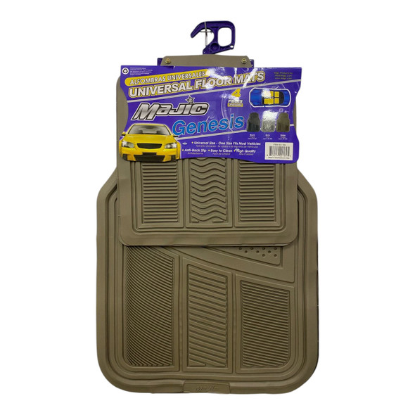 CAR MAT UNIVERSAL MAJIC 189 GENESIS 4PCS RUBBER BEIGE 4-SEATERS +