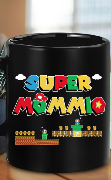 Mother's Day Mug Black 11oz Super Mommio